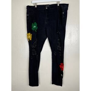 FILTHY WEALTH Men's Clover Jeans Distressed Black 42